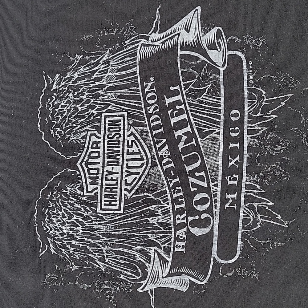 Harley Davidson Ladies Cozumel Mexico Top With Rhinestones, Size Large - Picture 4 of 8